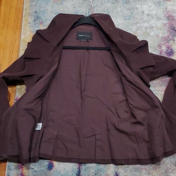 BCBGMaxAzria Brown Corduroy Jacket with Ruffled Neckline Size M - Picture 13 of 14